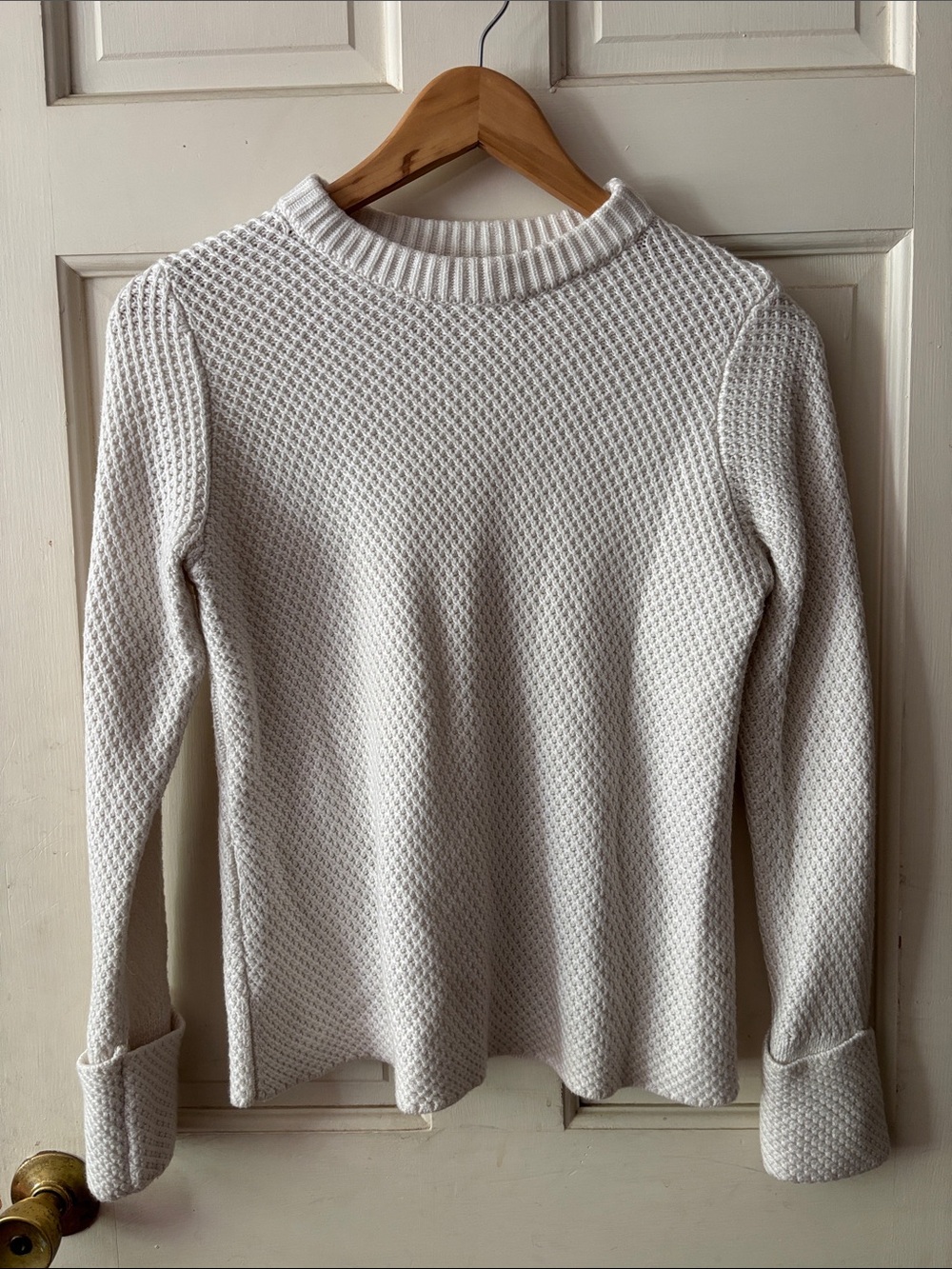 Philosophy Cream Textured Crewneck Sweater